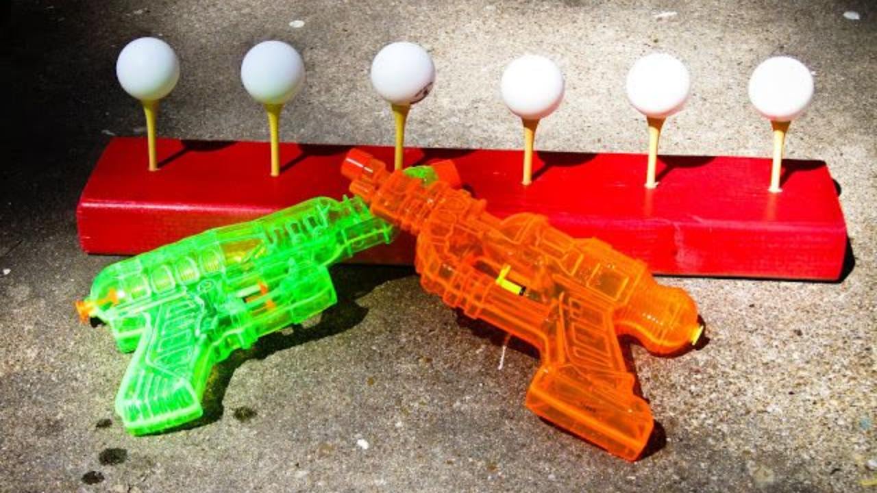 diy water gun pistol target shooting