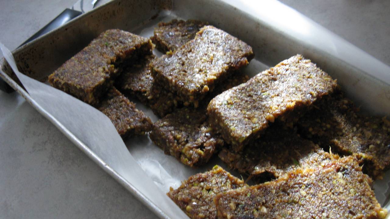 energy bars on tray