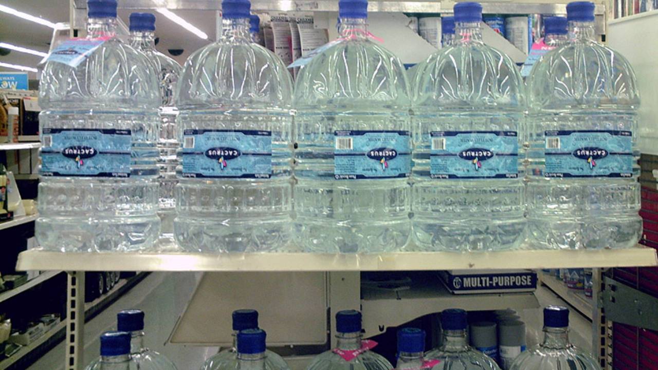 gallons of water in grocery store