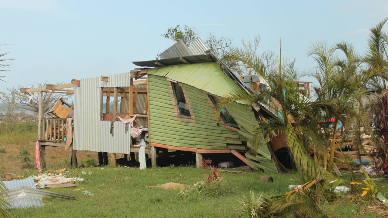 House damaged by Cyclone WInston