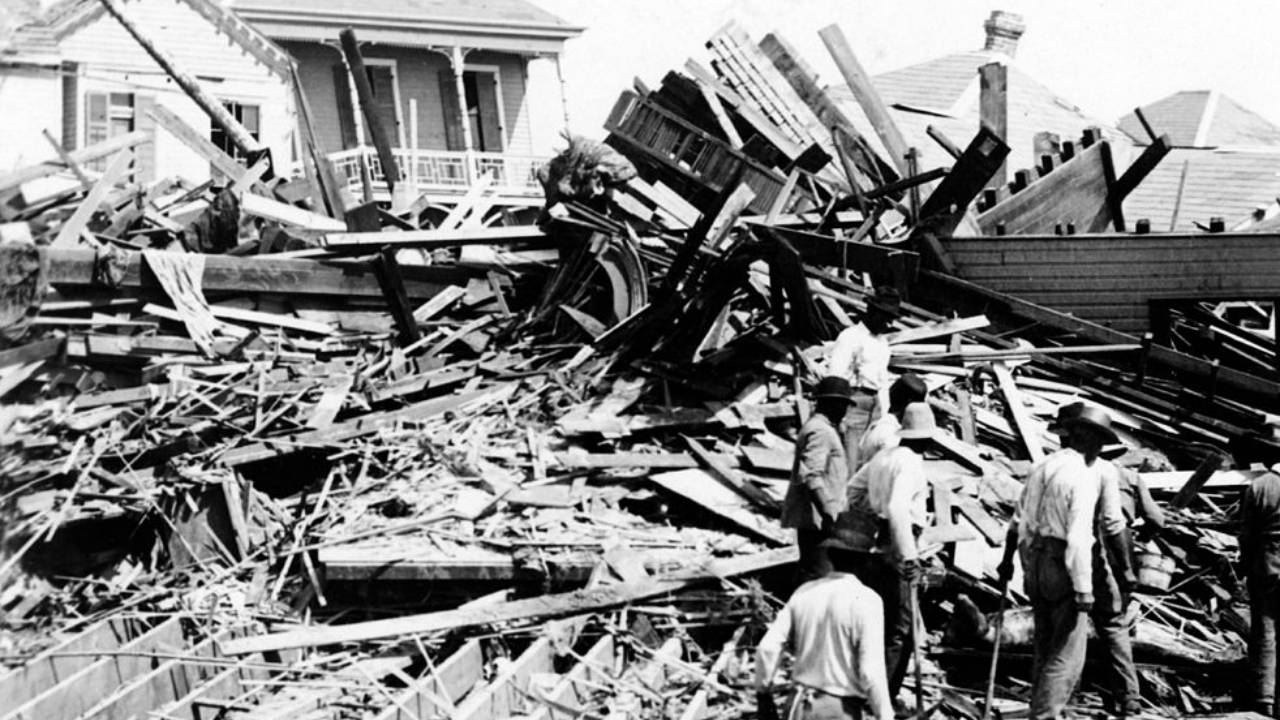 Hurricane Galveston wreckage