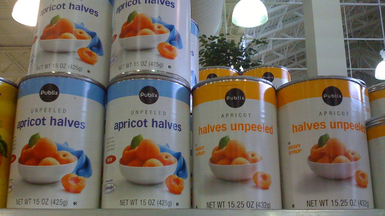 Canned apricots