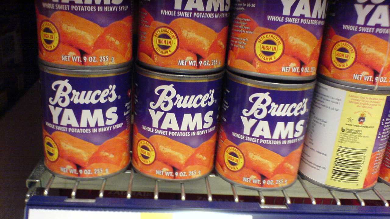 Canned yams