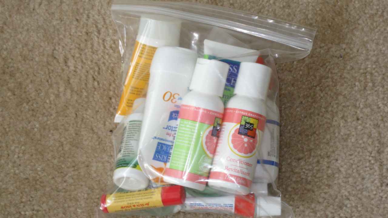 Toiletries in a ziplock